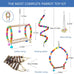 22 Pack Parakeet Cockatiel Toys Set with Safe Bells, Colorful Climbing Ladder, Natural Wood