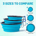 slson collapsible dog travel bowls 2 pack light blue and green small size