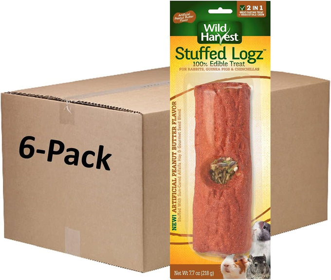 Wild Harvest 1-Count Stuffed Logz Artificial Peanut Butter Flavor for Rabbits Guinea Pigs Chinchillas