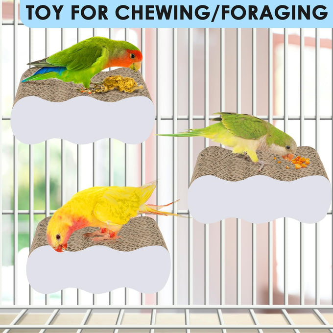 Katumo 4.9x3.1x1.6 inch corrugated paper parrot perch stand with two built-in wing nuts & bolts