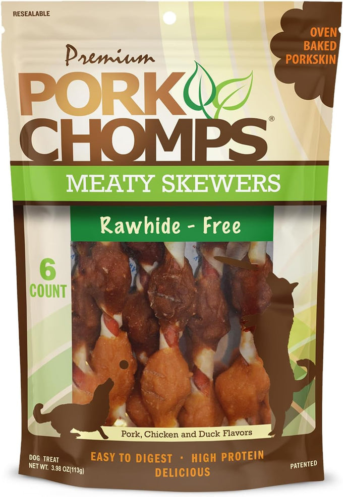 pork chomps real chicken wrapped baked pork skin dog chews, 5 inch mini twists, 12 count