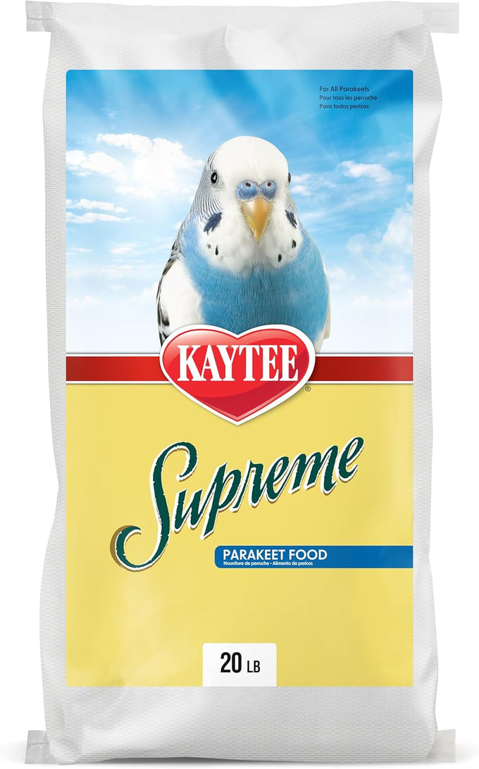 Kaytee supreme parakeet food for pet birds, 20 pounds natural seed and grain nutrition