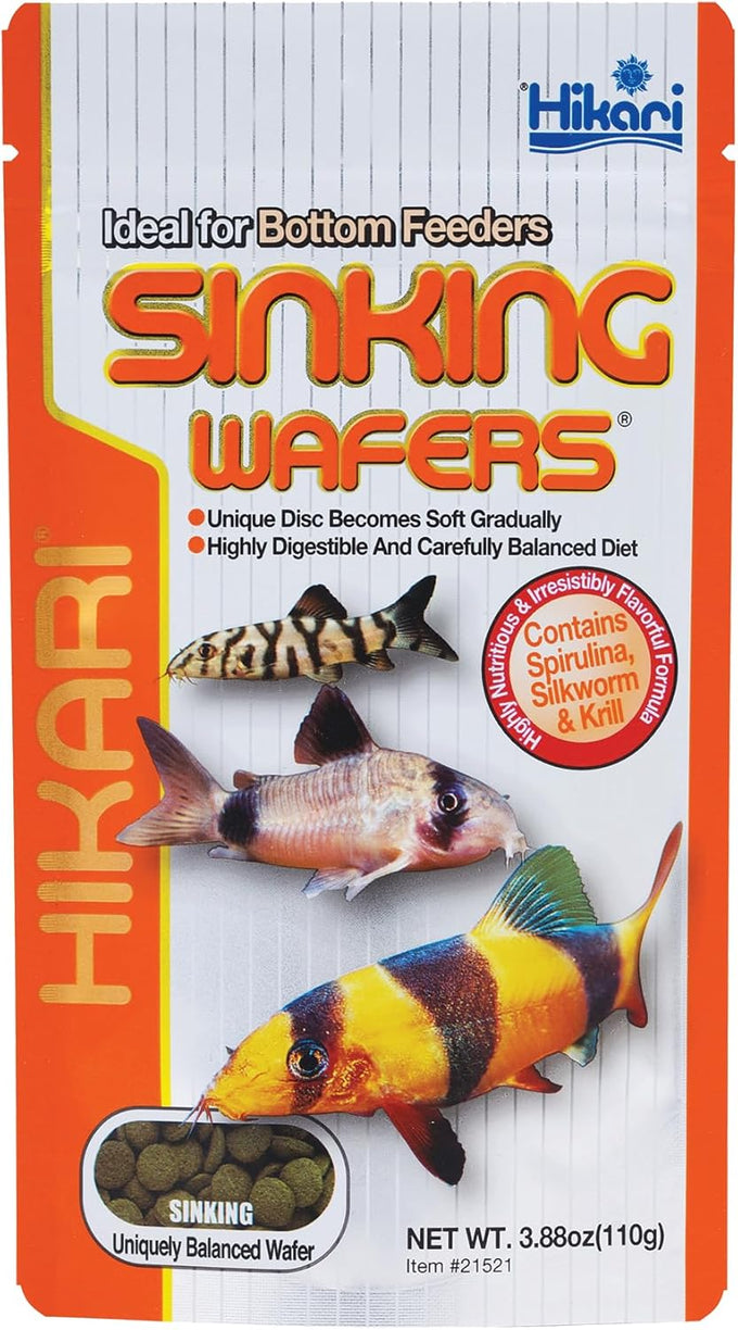 Hikari Tropical sinking wafers for catfish, loaches, and bottom feeders, 3.88 oz, scientifically formulated and highly nutritious