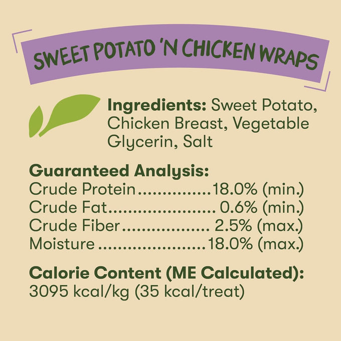 Pet'n Shape natural chicken wrapped sweet potato dog treats, 42 ounce, grain free and no artificial ingredients