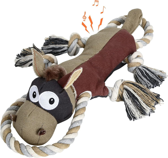 iokheira auburn dog toys for aggressive chewers, tough indestructible squeaky toys for large dogs