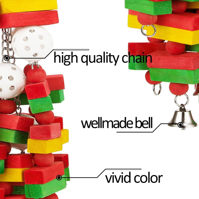 Mewtogo Large Bird Chewing Toy for Macaws, African Greys, and Amazon Parrots - 22inch Chain Toy