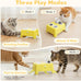 Cheese Box Interactive Cat Toy, 3-in-1 Whack a Mole Feather Toy for Indoor Cats, 4 Holes Kitten Toy, Yellow