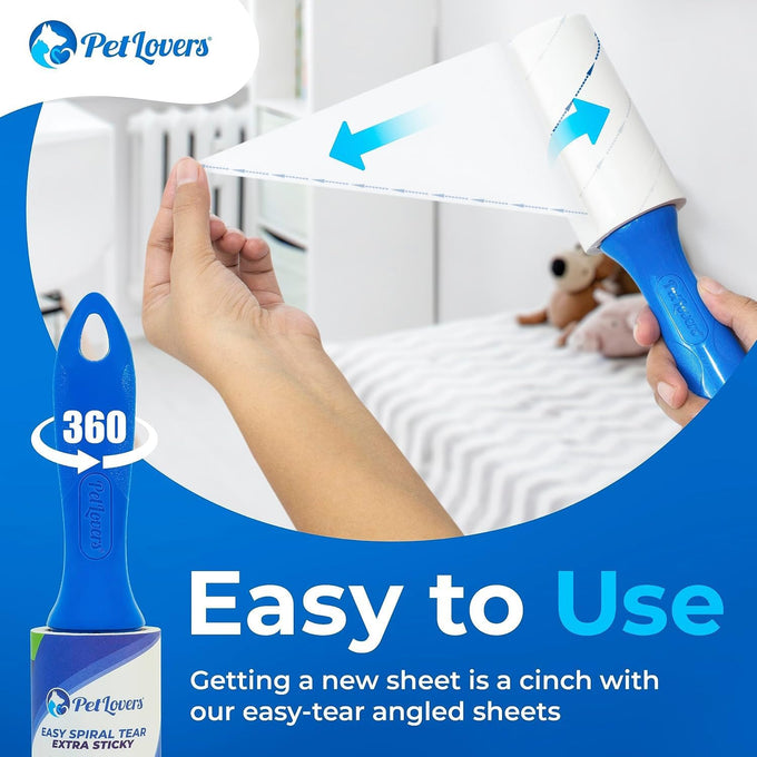 petlovers extra sticky lint roller mega value set 450 sheets 5 pack pet hair remover
