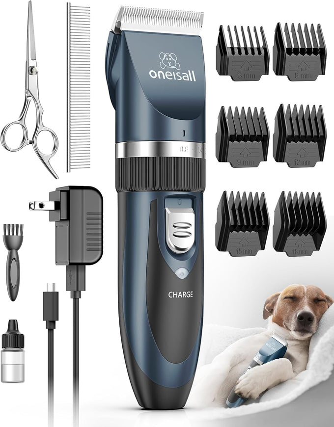 oneisall gold dog clipper kit rechargeable low noise pet shaver for dogs cats pets