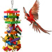 Ruby.Q 2 Pack Large Parrot Toy, Multicolored Wooden Chewing Toy for African Greys and Large Macaws, 20in