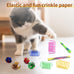 iCAGY interactive cat toy bundle for indoor cats, 25 pcs, 45 inches rainbow tunnel, colorful springs, feathers, balls, and mice