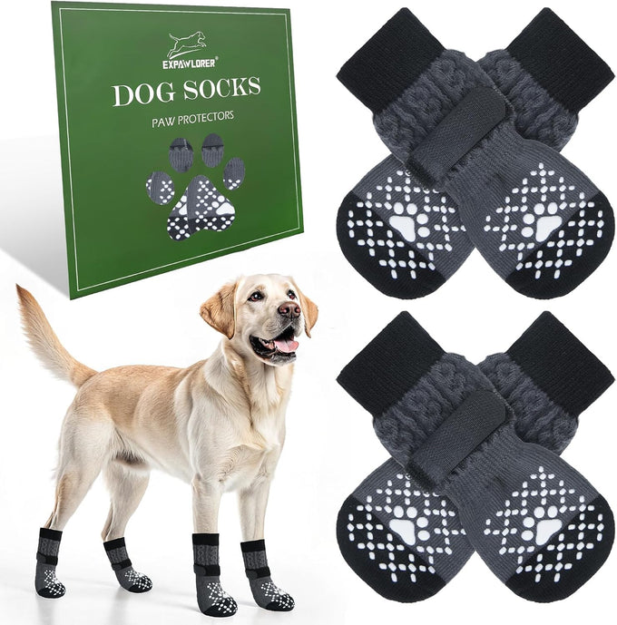 Expwlorer Anti Slip Dog Socks for Small Medium Large Senior Dogs with Traction Control Boots and Paw Protectors