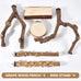 limio natural wood bird perch set for parakeets cockatiels conure budgies 6-piece