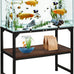metal aquarium stand 24x12x20.27 inches non-slip foot and wooden shelf for 10-20 gallon fish tank