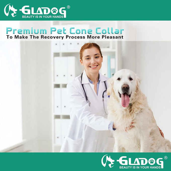 Gladog Soft Dog Cone Collar Set (3 Sizes) - XL Single Size - Adjustable E Collar for Post-Surgery Recovery