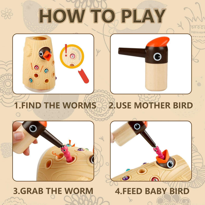 top bright montessori woodpecker worm toy for 2 year old girls and boys fine motor skills development