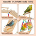 Wooden bird perches platform swing with climbing ladder for cockatiels, lovebirds, and small pets cage accessories