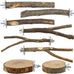 Natural Wood 8-Piece Bird Perch Set with Fork Toys and Hammock Swing for Parakeets and Budgies