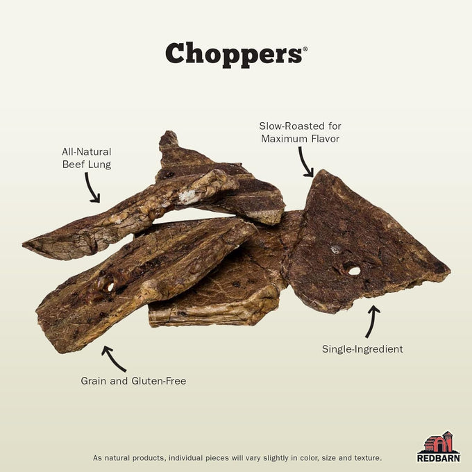 Redbarn natural beef lung chopper treats for dogs, premium made in usa, single ingredient, high protein, low fat, 9 oz bag