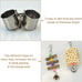 LIMIO natural wood bird toys playground, 2 stainless steel cups, removable tray, small to medium bird accessories