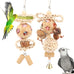 Wontee natural sola ball parrot foraging hanging toys, safe for cockatiels, conures, parakeets, budgies, senegal, 3 pack