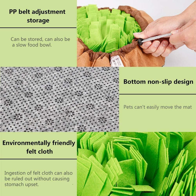 AWOOF Pet Snuffle Mat for Dogs, Interactive Feed Game with Natural Foraging Skills, Non-slip & Portable for Indoor Outdoor Use