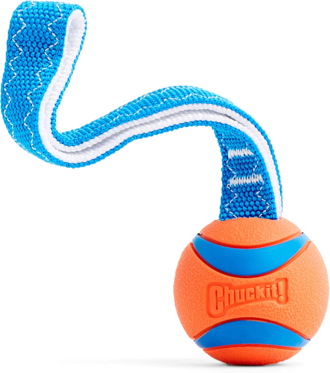 Chunky Chuckit! Ultra Tug Dog Toy, Medium, 20-60 pound dog fetch and tug toy with 2.5 inch ball