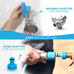 Aquapaw dog bath brush pro & shower attachment - large silicone rubber - 8ft hose attachment & shower wand for pet bathing