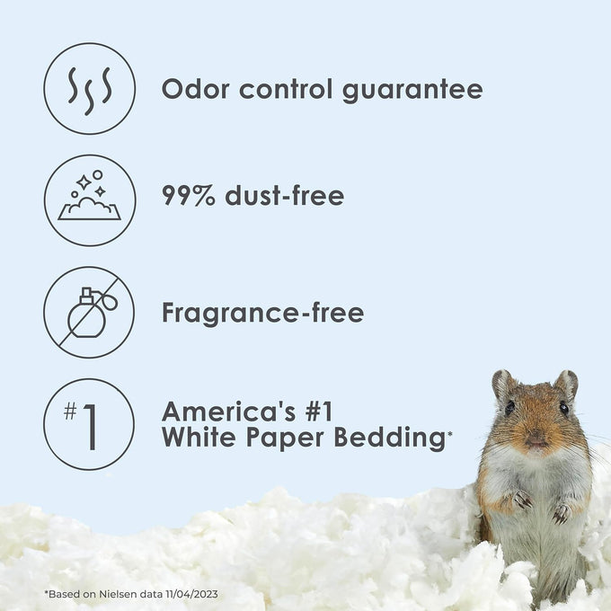 Kaytee Clean & Cozy White Paper Bedding for Small Animals, 49.2 Liters, Fragrance-Free, Dust-Free