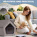 Vixzen grey small dog resin material doghouse outdoor indoor weatherproof pet shelter with air vents easy assembly