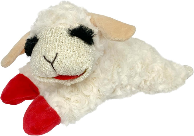 Multipet Lamb Chop Squeaky Dog Plush Toy - 10" Creampuff for Small & Medium Dogs