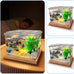 MoonOrange 0.2 Gallon Mini Betta Fish Tank Kit with LED Light Base, Stackable Cube Tank for Small Fish and Pets