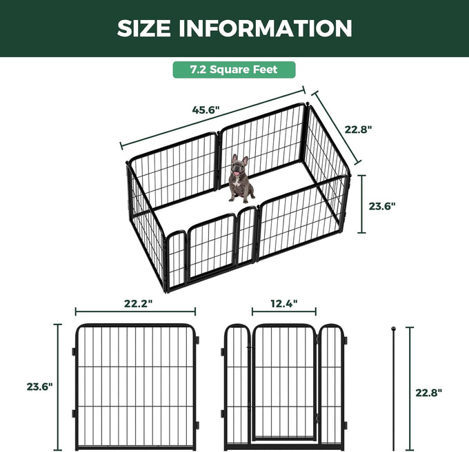 FXW Homeplus unleashed 24 inch 6 panels heavy duty black dog playpen for puppy and small dogs