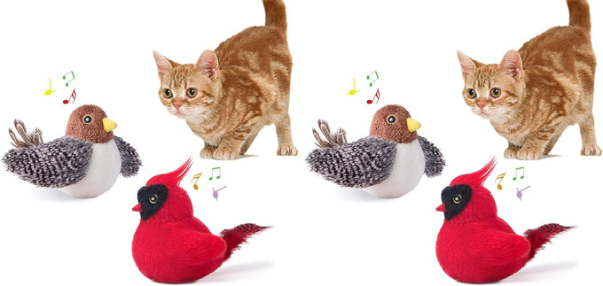 Potaroma SilverVine Cat Toys Chirping Realistic Birdies Interactive Kicker Indoor Kitty Exercise Toys 2 Pcs