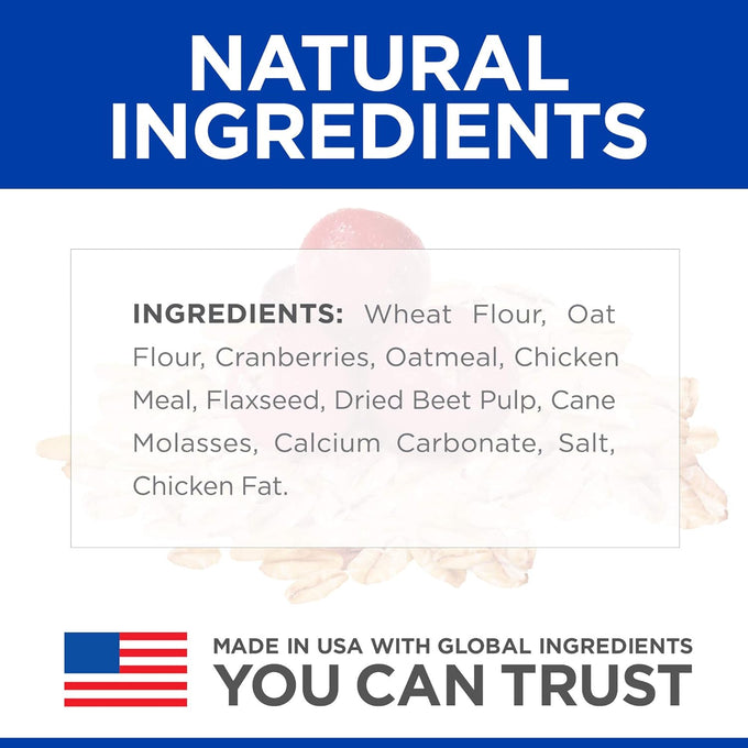 Hills natural dog treats crunchy cranberries oatmeal 8 oz bag US made