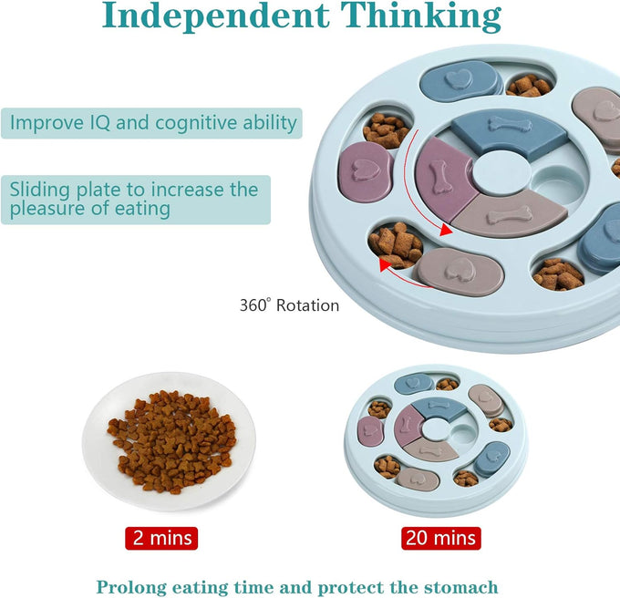 DR CATCH dog puzzle for IQ training & mental enrichment, blue, L9.44" x W9.44" x H1.14"