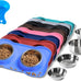 hubulk pet dog food and water bowls set with non-slip silicone mat and pet food scoop, pink, small