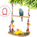 Natural Bird Swing Toys with Wood Perch for Parakeets, Budgies, Conures, Cockatiels, Lovebirds