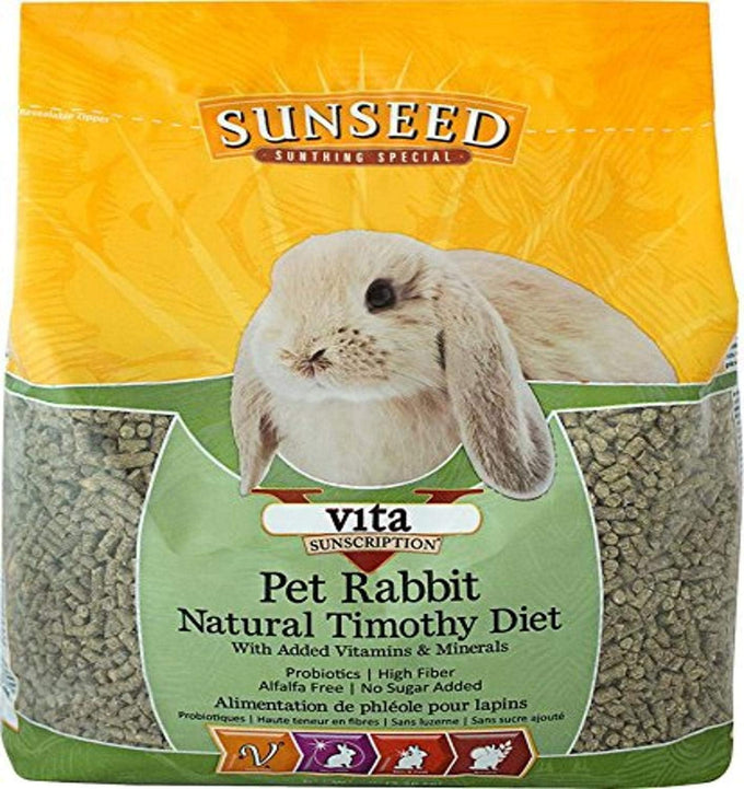 sunseed 36143 vita subscription timothy pet rabbit food treat, 5 lb, 1 piece