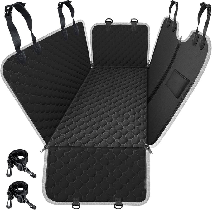 Mancro 2026 upgraded 600D waterproof dog car seat cover for back seat, standard, black
