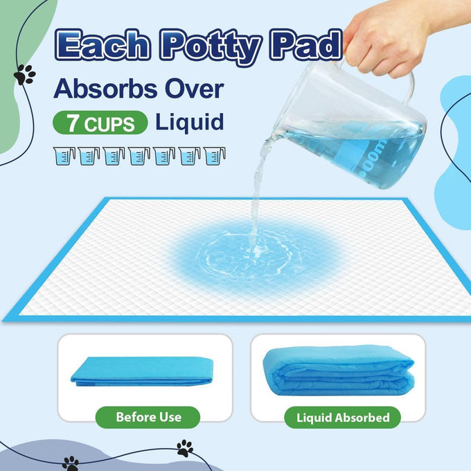 Oomicat Puppy Pads XL 100 count, extra large 34x28 disposable dog training pads with 6-layer leak-proof protection