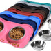 hubulk pet dog food and water bowls set with non-slip silicone mat and pet food scoop, pink, small
