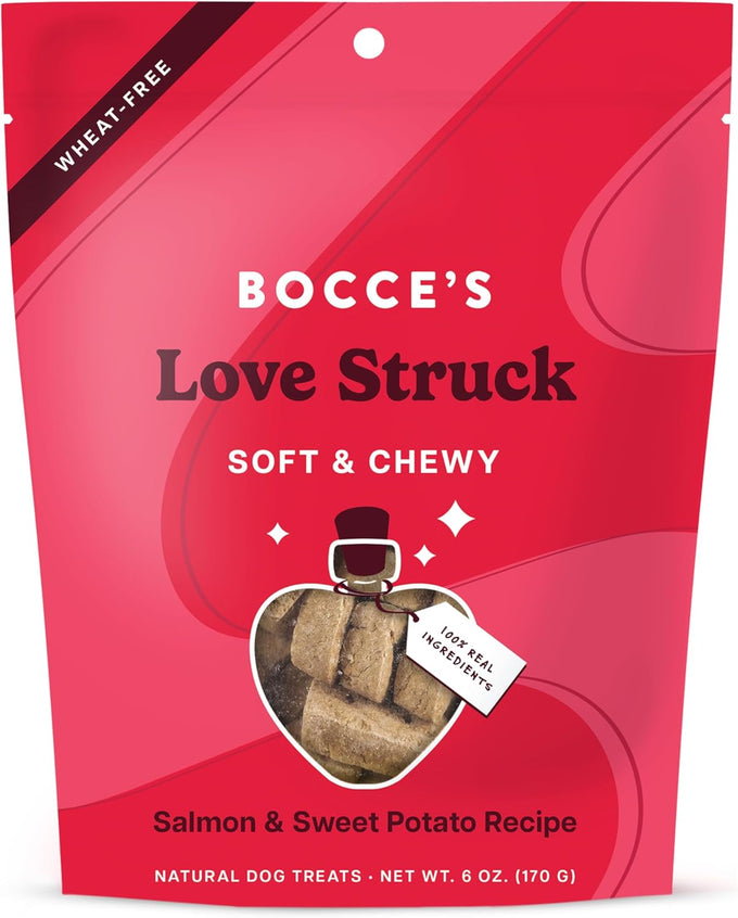 Bocce's Bakery Love Struck Valentine's Dog Treats - Wheat-Free, Natural Soft & Chewy Cookies, Baked in The USA, 6 oz