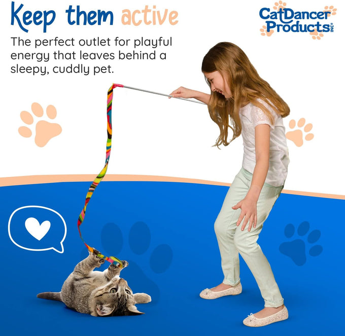 Cat Dancer Products Charmer Interactive Cat Toy with Polycarbonate Wand and Colorful Fabric