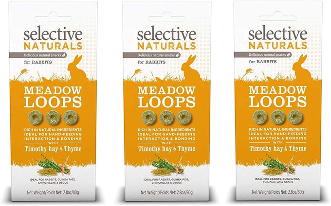 Supreme Petfoods Selective Naturals Meadow Loops Timothy Hay and Thyme for Small Pets, 3 Pack, 2.8 Ounces Each