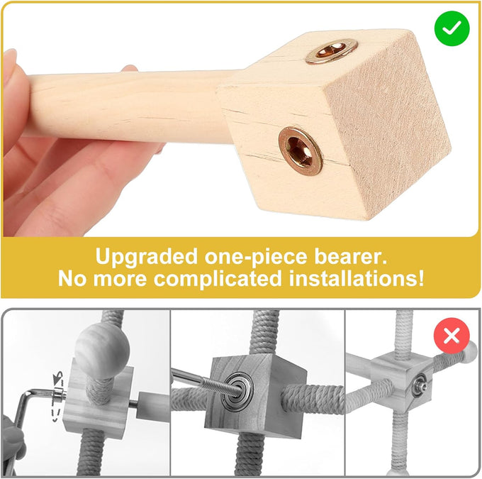 360°Rotating Bird Perch for Parrots, Wooden Stand for Small to Medium-sized Birds, 2-in-1 Cage and Tabletop Toy