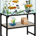 metal aquarium stand 24x12x20.27 inches non-slip foot and wooden shelf for 10-20 gallon fish tank