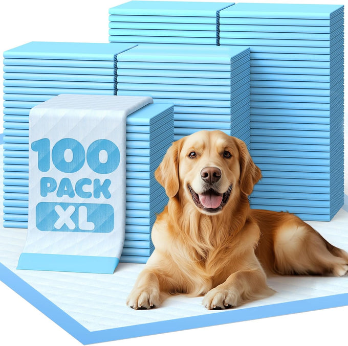 Powools 50-Pack Extra Large Puppy Pads for Dogs with 6-Layer Leakproof Protection and High Absorbency