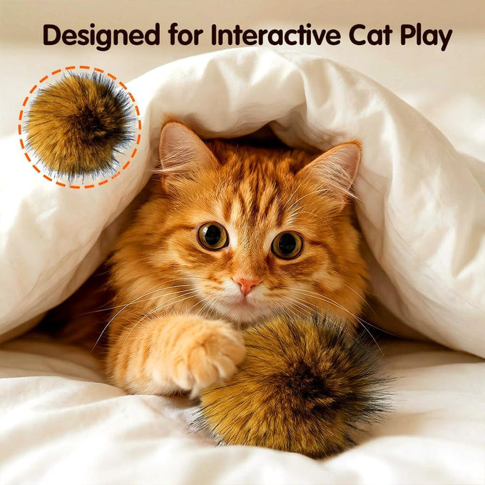 Faux Rabbit Fur Catnip Ball for Indoor Cats, Soft and Washable, Fun to Chase for Exercise and Bonding (1pc)