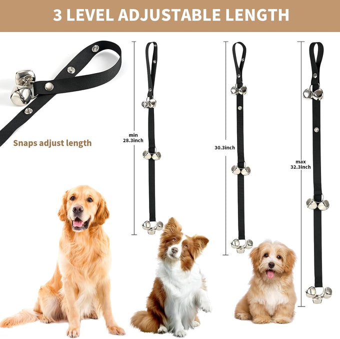 Luckyiren Upgraded Puppy Bells Dog Doorbells for Door Knob Training Go Outside Premium Quality 3 Snaps Adjustment